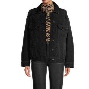 New No Boundaries Juniors' Black Denim Jacket